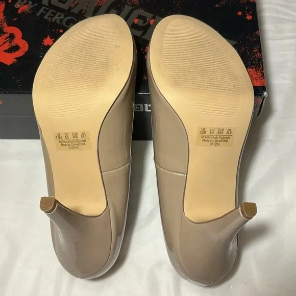 Fergalicious by Fergie Women’s 7.5 M Sammi Pumps Beige Faux Leather Stiletto - Picture 6 of 8